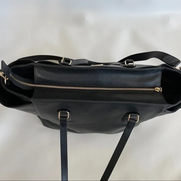 Coach Black Leather Diaper Bag with Changing Pad - Picture 6 of 11